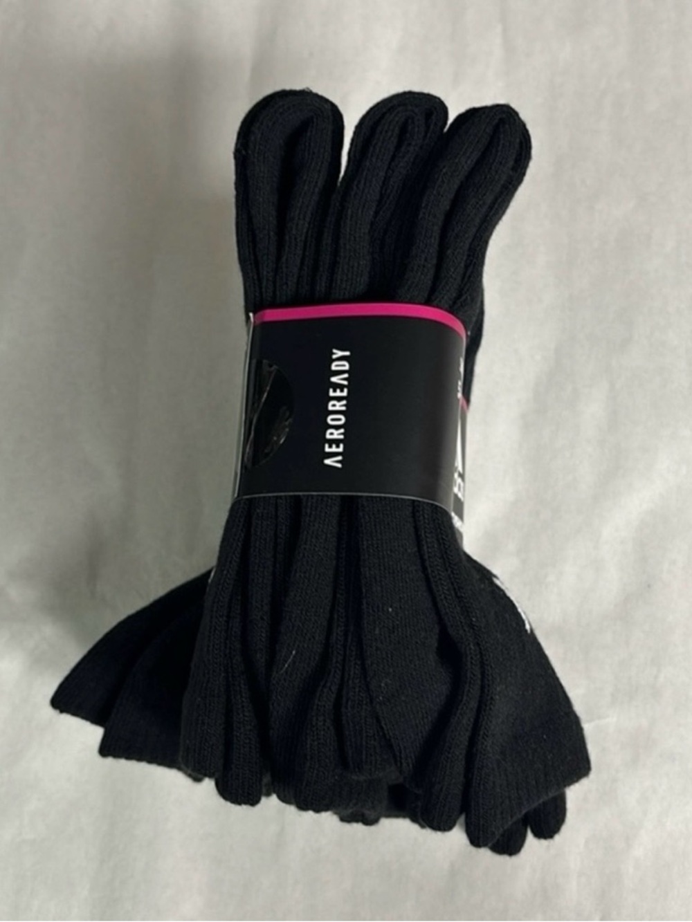 New Adidas Socks Women’s 6 Pair Black Cushioned Aeroready Crew Casual Activewear - Picture 3 of 13